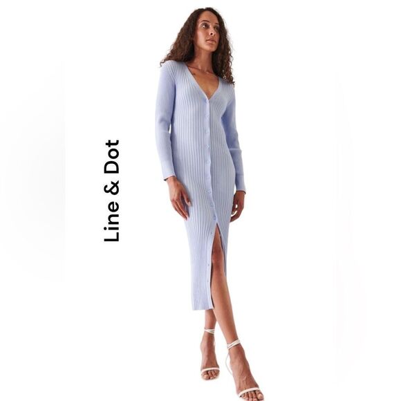 Line and dot Dakota cardigan style dress Sz M - Picture 1 of 6